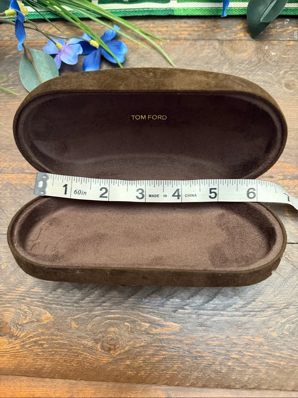 Authentic Tom Ford Brown Velvet Sunglasses Clamshell Hard Case Only GUC 👓